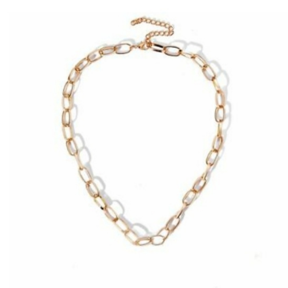 Gold Paperclip Link Chain Necklace - Picture 3 of 3